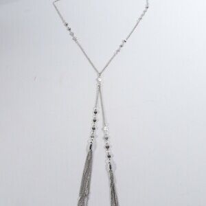 Elegant Silver Tassel Necklace